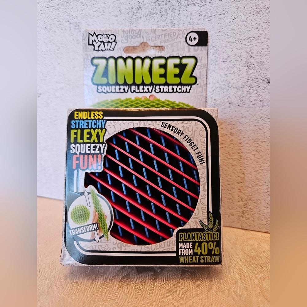 ZINKEEZ Original Squeezy Flexible Stretchy Bioplastic Worm Sensory Fidget, NIB